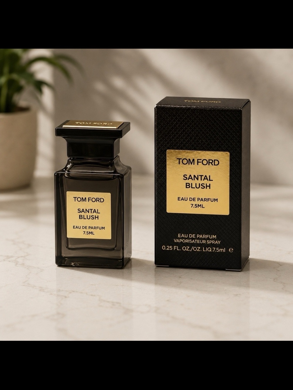 Tom Ford Santal Blush Perfume Bottle in Black and Gold